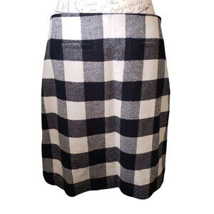 Talbots Skirt Sz. 10P Petite Wool Blend Plaid Buffalo Check Lined